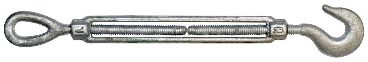 5/8 Inch X 6 Inch Hot Galvanized 1030 Carbon Steel Hook And Eye Turnbuckle