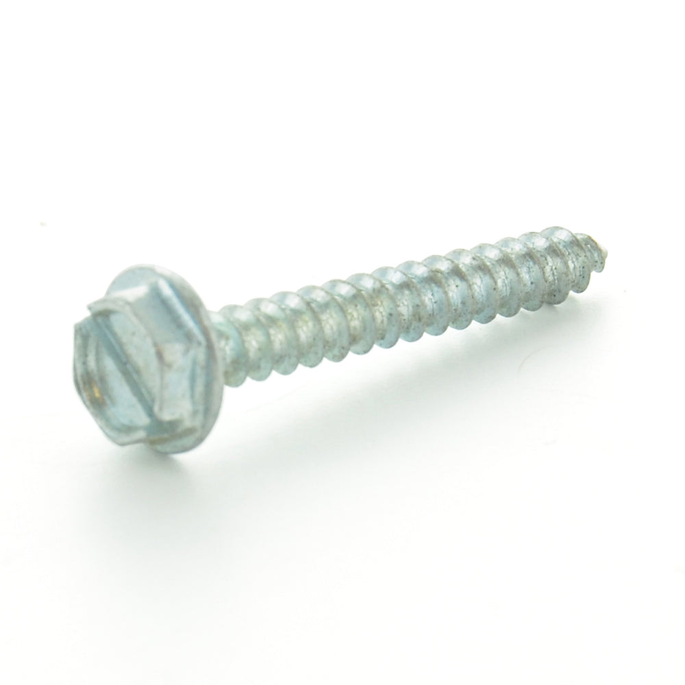 #10-16 x 3 Inch Zinc Plated Low Carbon Steel Indented Hex Washer Head Type-Ab Self-Tapping Sheet Metal Screw