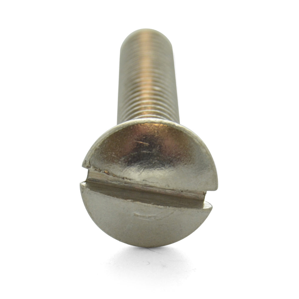 1/4-20 x 1 Inch Coarse Plain 18-8 (A2) Stainless Steel Slotted Drive Oval Countersunk Head Machine Screw