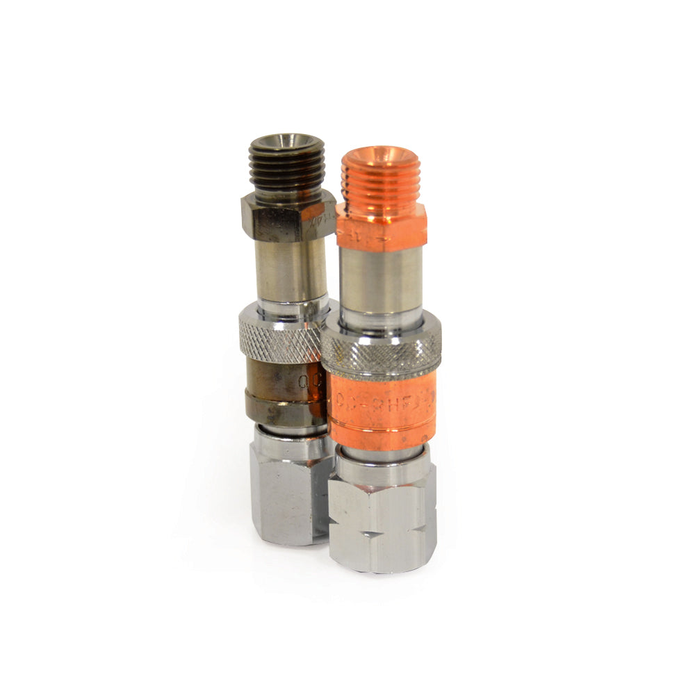 9/16 Inch-18 Quick Connector With Built-In Check Valve Regulator To Hose Pair Set