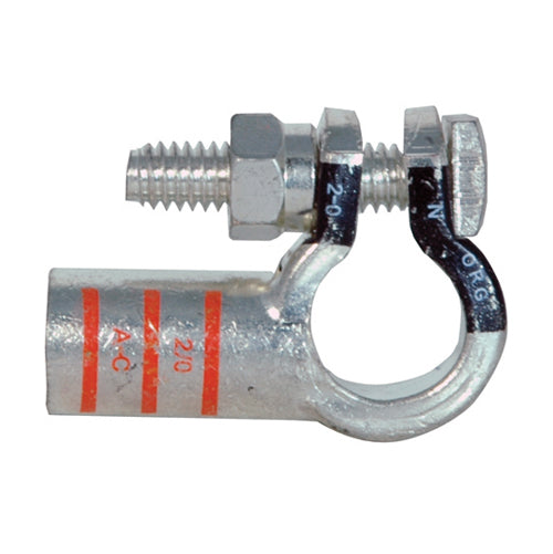 2/0 Awg Orange A-C Electro-Tin Plated Solid Cast Copper Heavy Duty Negative Eco-Max� Left Elbow Terminal