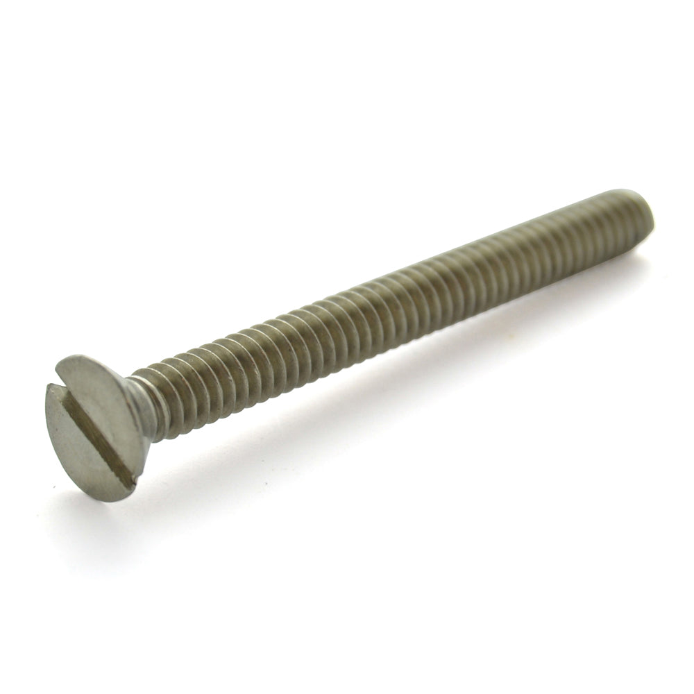 1/4-20 x 1-3/4 Inch Coarse Plain 18-8 (A2) Stainless Steel Slotted Drive Flat Countersunk Head Machine Screw
