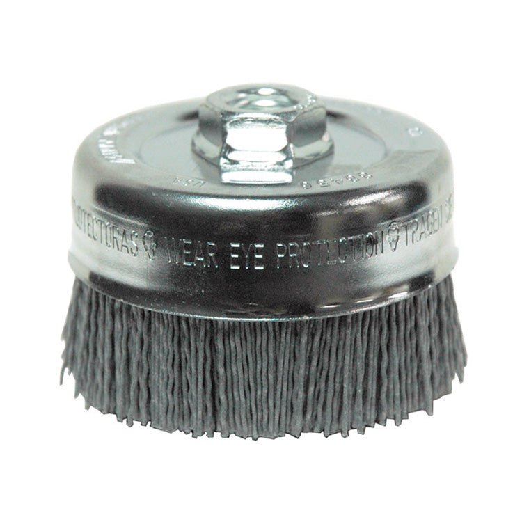 6 Inch X 5/8 Inch-11 Nylon Cup Brush 80 Grit Nylon / Silicon Carbide