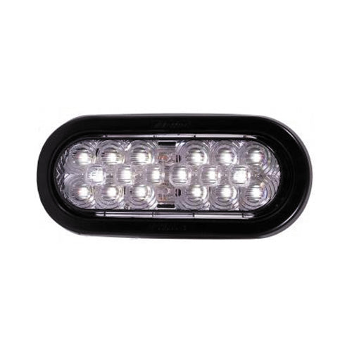 6 Inch Oval 18 Led Back Up Light Clear With Grommet Mount