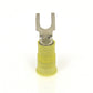 12-10 Awg #6 Stud Yellow Nylon Insulated Block Fork Terminal