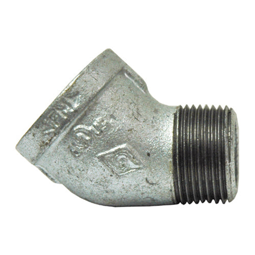 3/8 Inch Sch 40 Fnpt Galvanized Malleable Iron 45 Degree Street Elbow