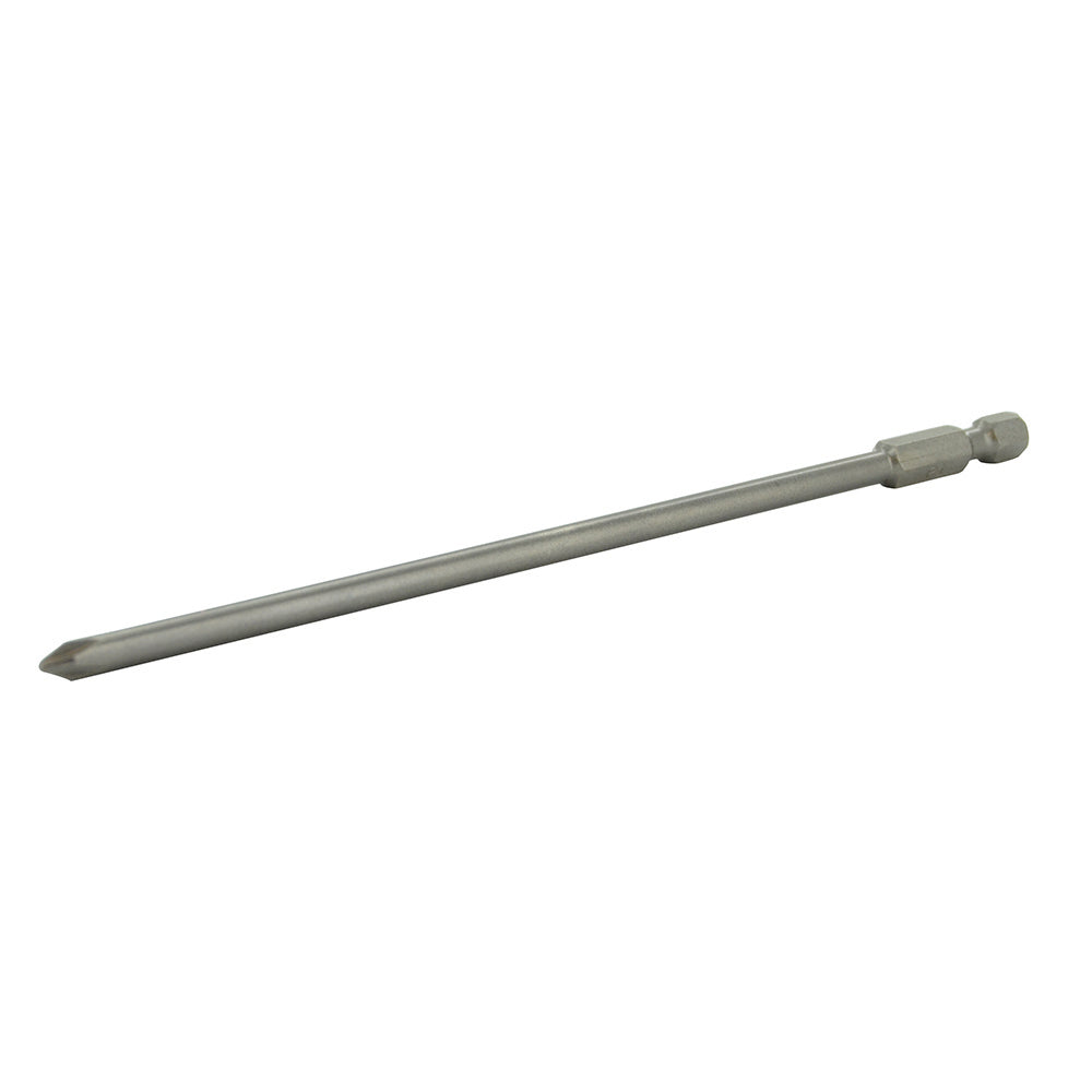Phillips� Drive 1/4 Inch Shank #1 Tip 6 Inch Length Gunmetal Gray Steel Power Bit