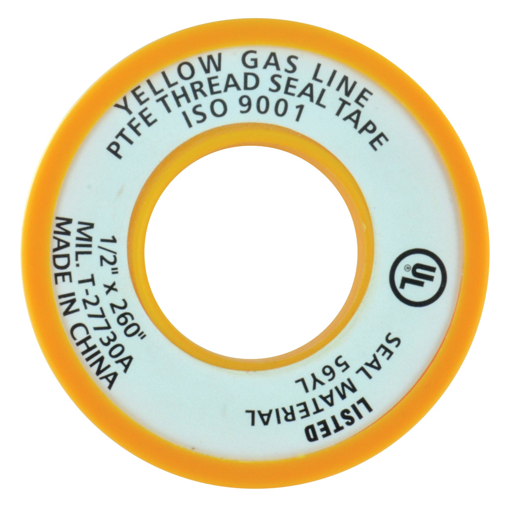 1/2 Inch X 260 Inch Gas Line Ptfe Tape Yellow