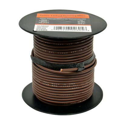 Cross Link Primary Wire Brn 18G 100'