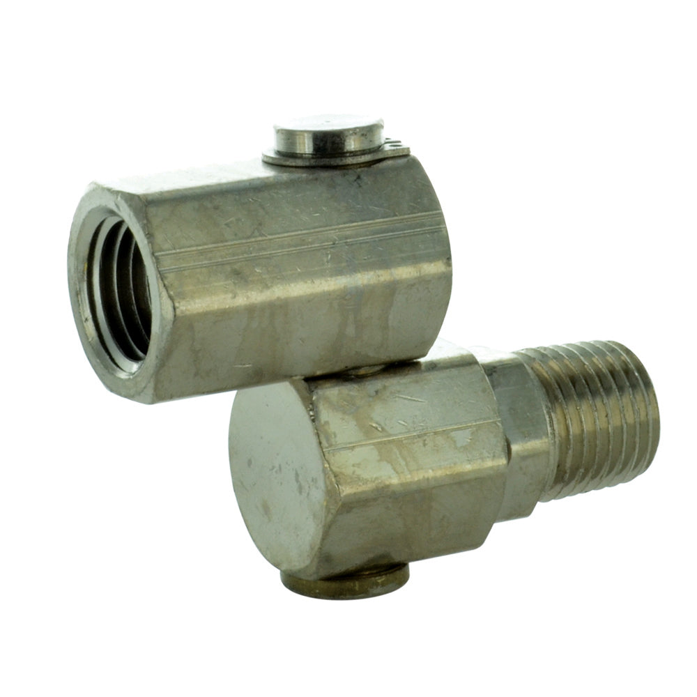 1/4 Inch MPT X 1/4 Inch FPT Orbital Swivel Fitting Nickel Plated Brass