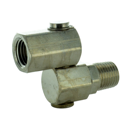 1/4 Inch MPT X 1/4 Inch FPT Orbital Swivel Fitting Nickel Plated Brass