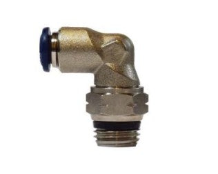 1/8 Inch X 1/8 Inch Push-In Tube 90-Degree Male Elbow Nickel-Plated Brass