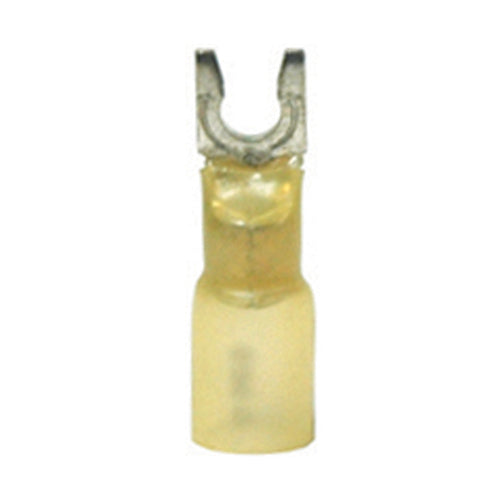 12-10 Gauge Snap Spade Terminal #10 Stud Heat Shrink Nylon Insulated Yellow