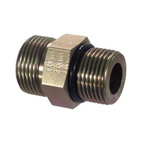 5/8" 6000 Psi Trivalent Zinc Plated Crbn Steel Male Boss O-Ring To Flat Face O-Ring Connector Male Boss O-Ring Adapter