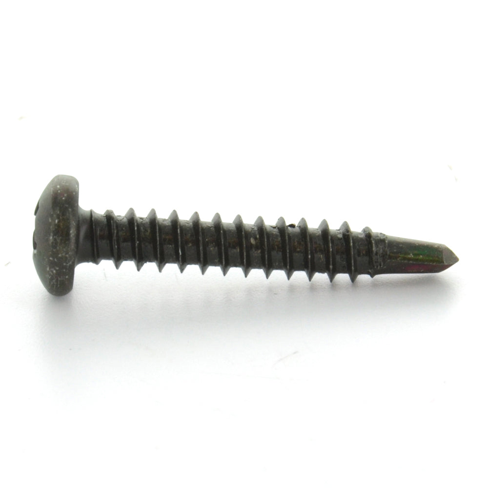 #8 x 1-1/2 Inch Black Oxide Hardened Steel #2 Point Pan Head Self-Drilling Tek Screw