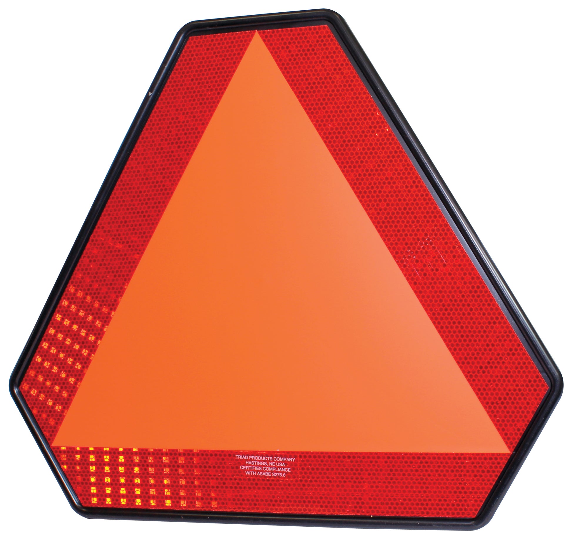 16-1/4 Inch X 14 Inch Fluorescent Orange Center Plastic Smv Emblems With Backplate