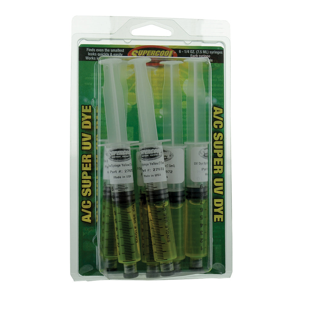 1/4 Oz Super Dye Syringes Approved For All A/C Systems - 6 Per Pack
