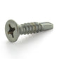1/4 Inch x 1 Inch Plain 410 Stainless Steel #3 Point Flat - Countersunk Head Self-Drilling Tek Screw