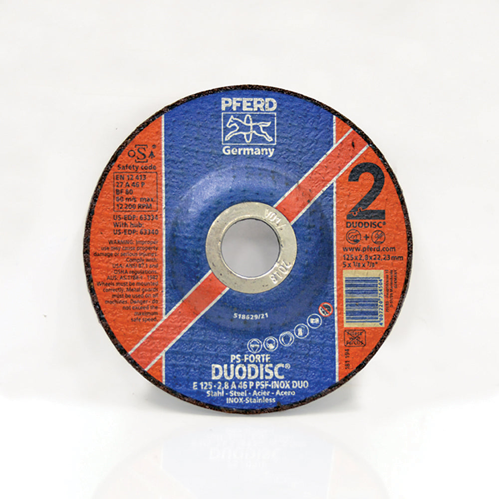 5 Inch X 1/8 Inch X 7/8 Inch Type 27 Duo Disc Combo Grinding And Cutting Wheel