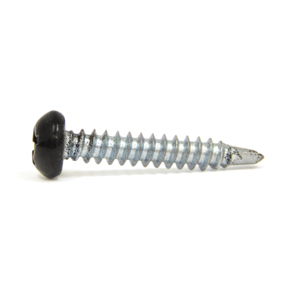 #8 x 1 Inch Painted Self-Drilling Pan Head Square Drive Screws - Black