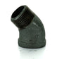 1-1/2" Schedule 40 Female NPT Black Welded Malleable Iron 45 Degree Street Elbow USA