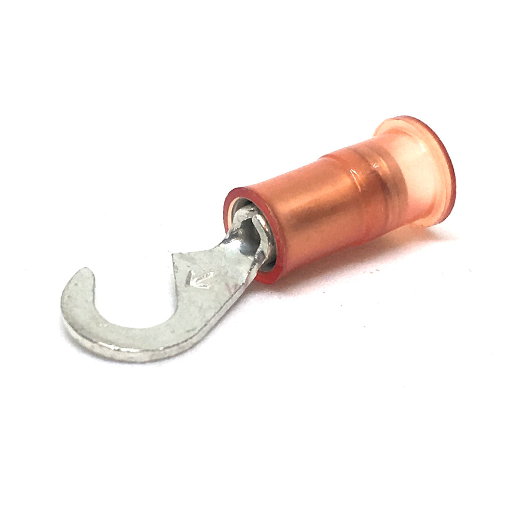 22-18 Gauge Nylon Insulated Hook Terminal Red #8 Stud