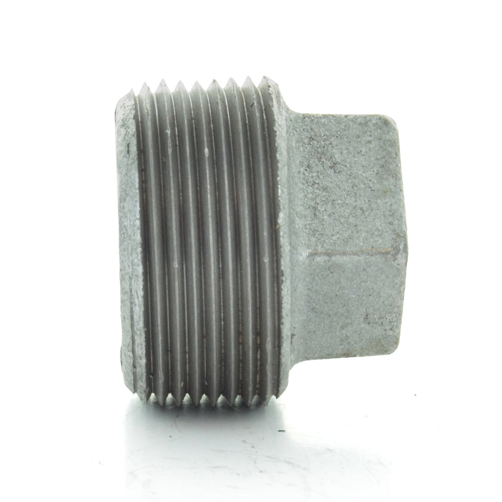 1-1/4" Schedule 40  Male NPT Galvanized Welded Malleable Iron Square Head Pipe Plug USA