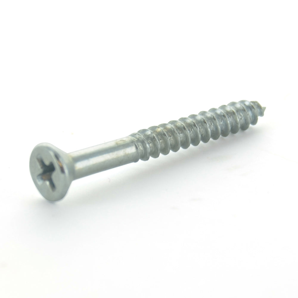 #10 x 2 Inch Zinc Plated Alloy Steel Phillips Flat Head Wood Screw
