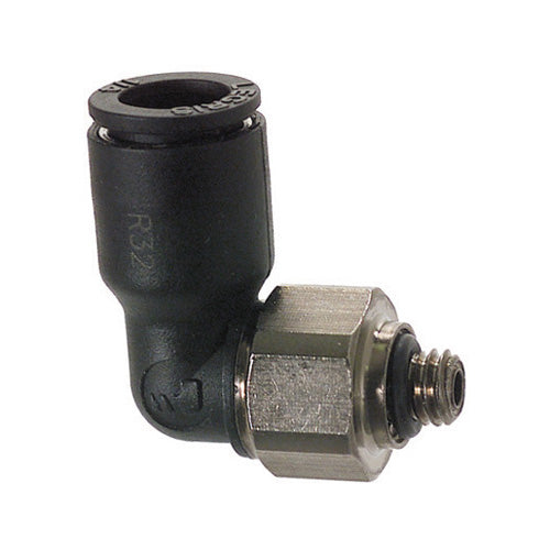 5/32 Inch Tube X 10-32 Inch Male NPT Nylon 90 Degree Tube Elbow