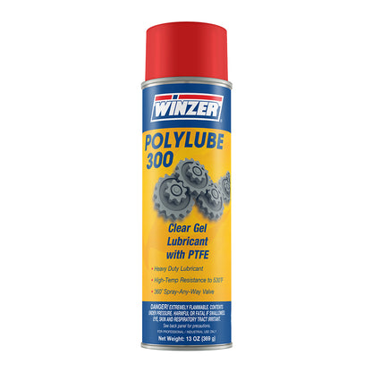 Winzer Polylube 300 Clear Gel Lubricant With Ptfe - 13 Oz Net Weight Aerosol