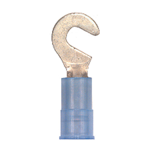 16-14 Gauge Hook Terminal #6 Stud Nylon Insulated Blue