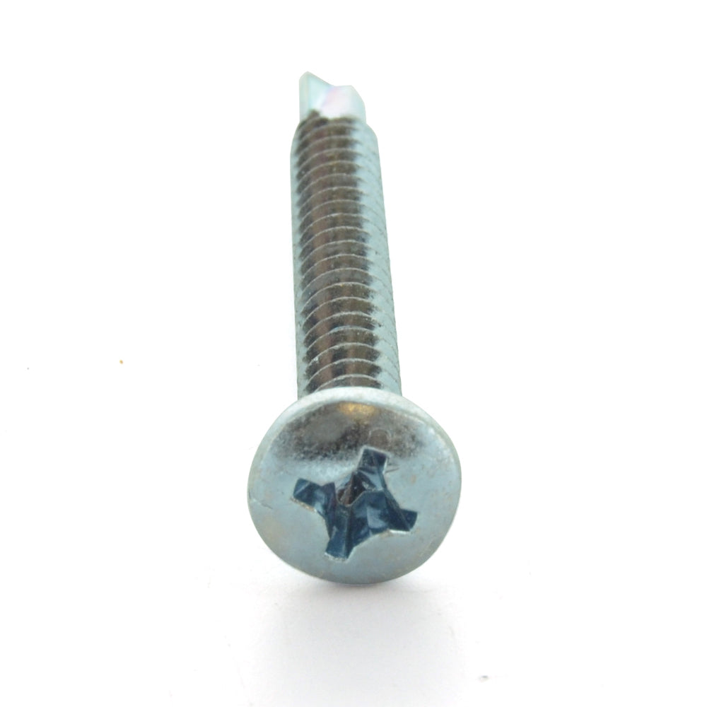 #6 x 5/8 Inch Zinc Plated Low Carbon Steel #2 Point Pan Head Self-Drilling Tek Screw