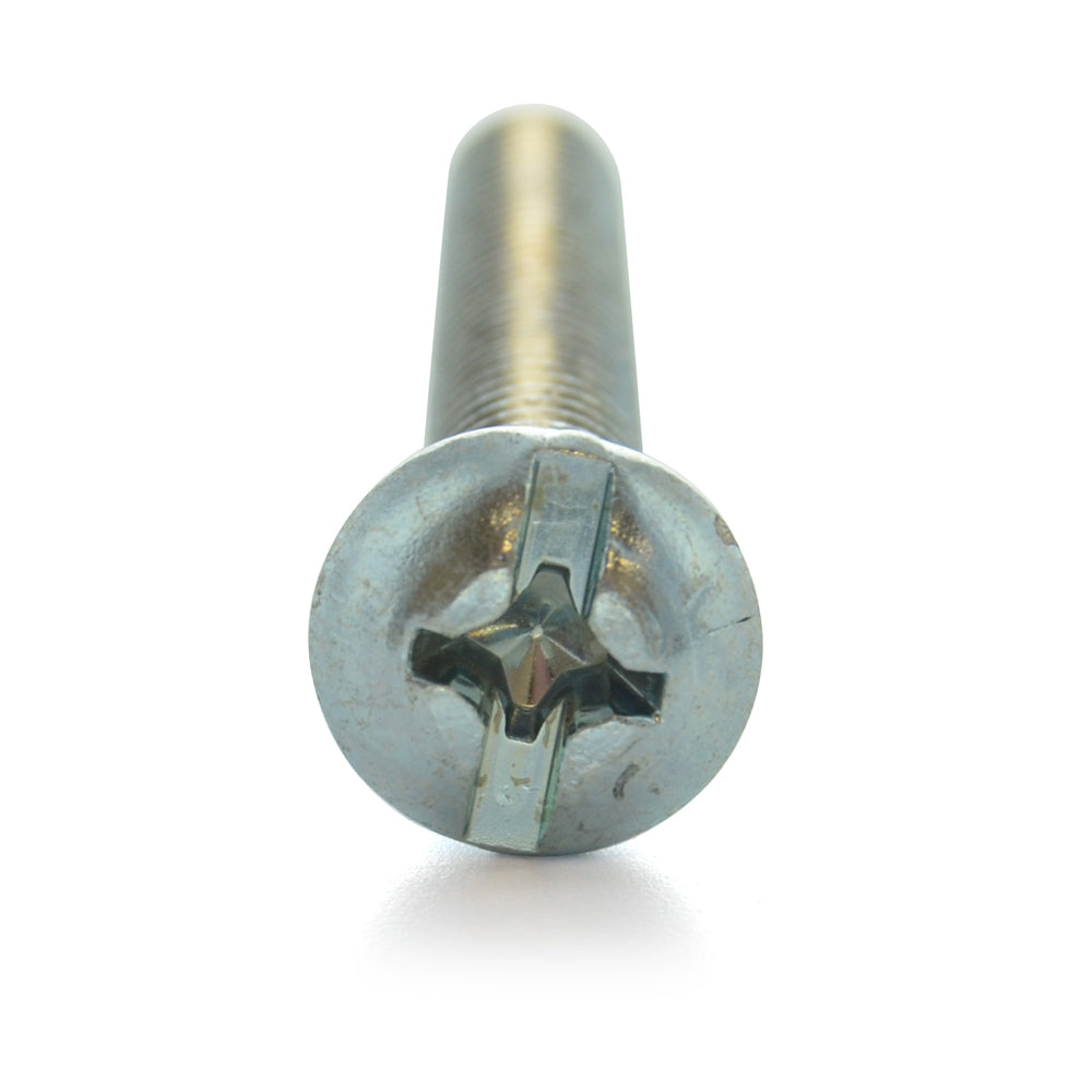 #8-32 x 1 Inch Coarse Zinc Plated Steel #2 Combination Drive Round Head Machine Screw