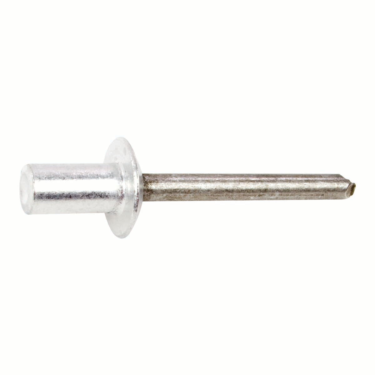0.251 - 0.375 Inch Grip 3/16 Inch Dia x 0.656 Inch Polished 1100 Aluminum Standard Flange Dome Head Blind Rivet