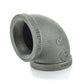 1-1/4" Schedule 40 Female NPT Black Malleable Iron 90 Degree Elbow