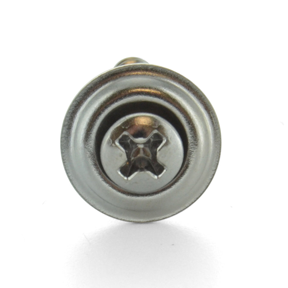 #8 x 5/8 Inch Tapping Screw Oval Head Phillips With Finishing Washer Chrome