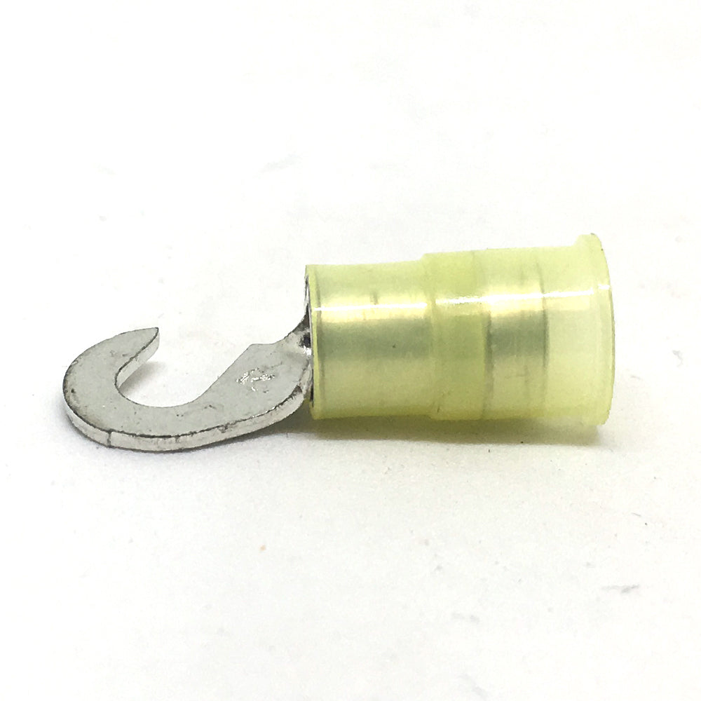 12-10 Gauge Nylon Insulated Hook Terminal Yellow #8 Stud