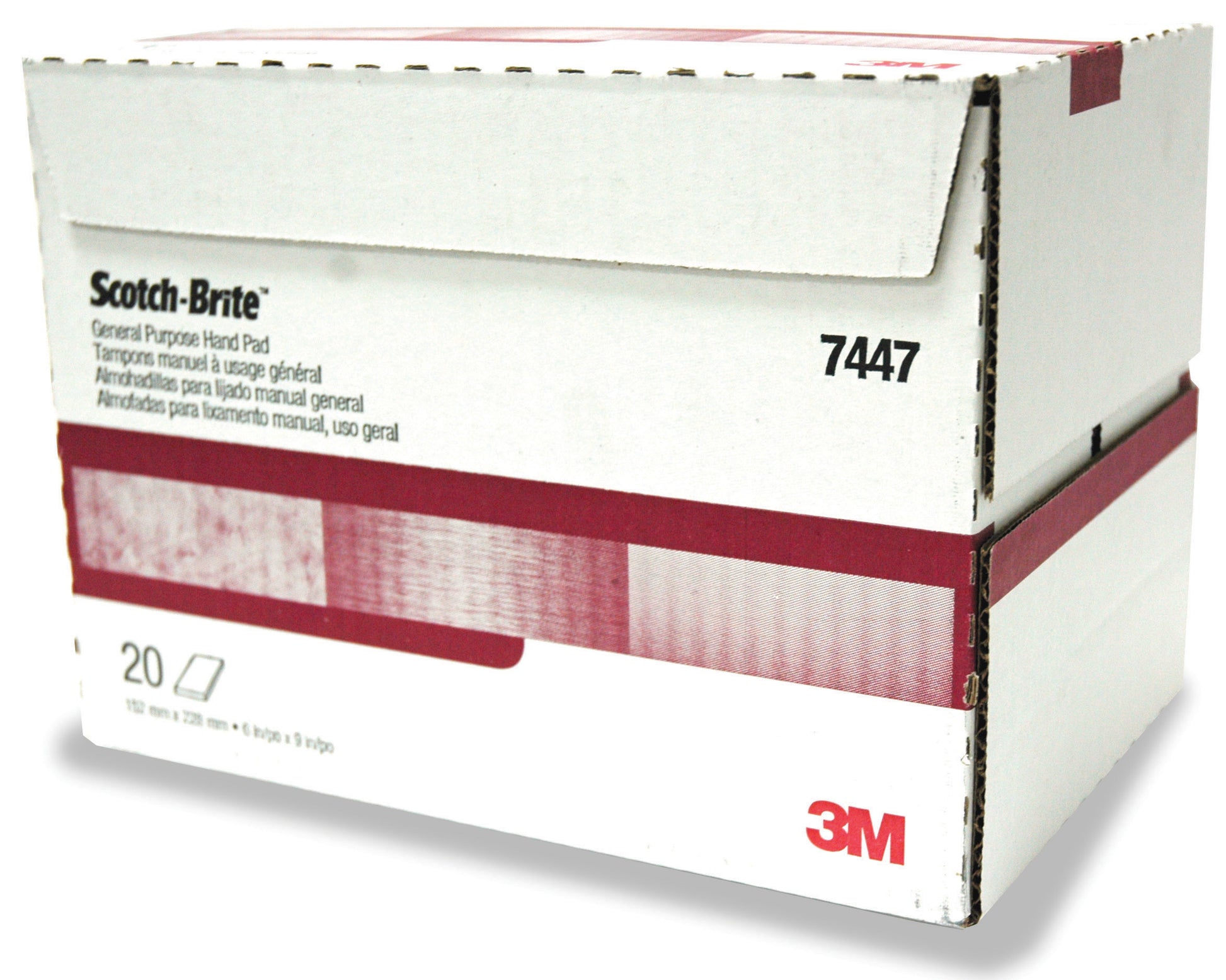Box/20 - 3M 6 x 9 General Purpose Scuff Pad Maroon Aluminum Oxide