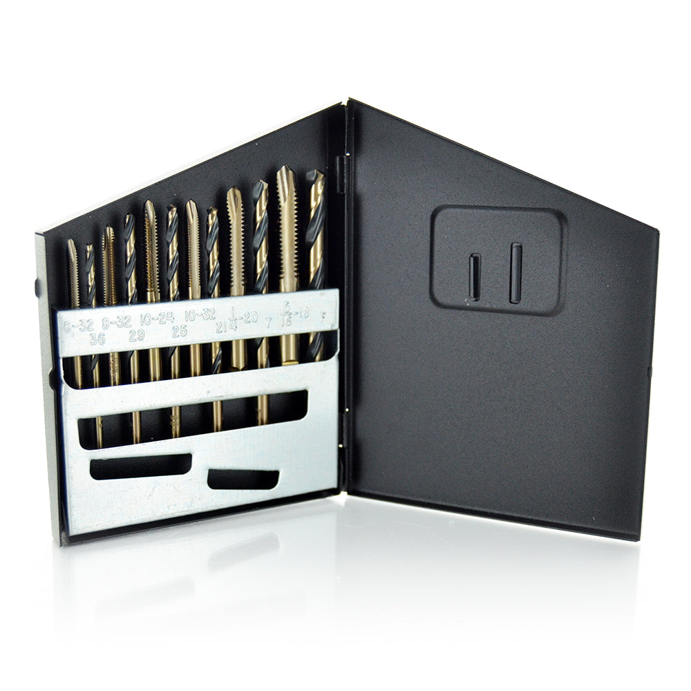 12 Piece Tap And Drill Set With Metal Index
