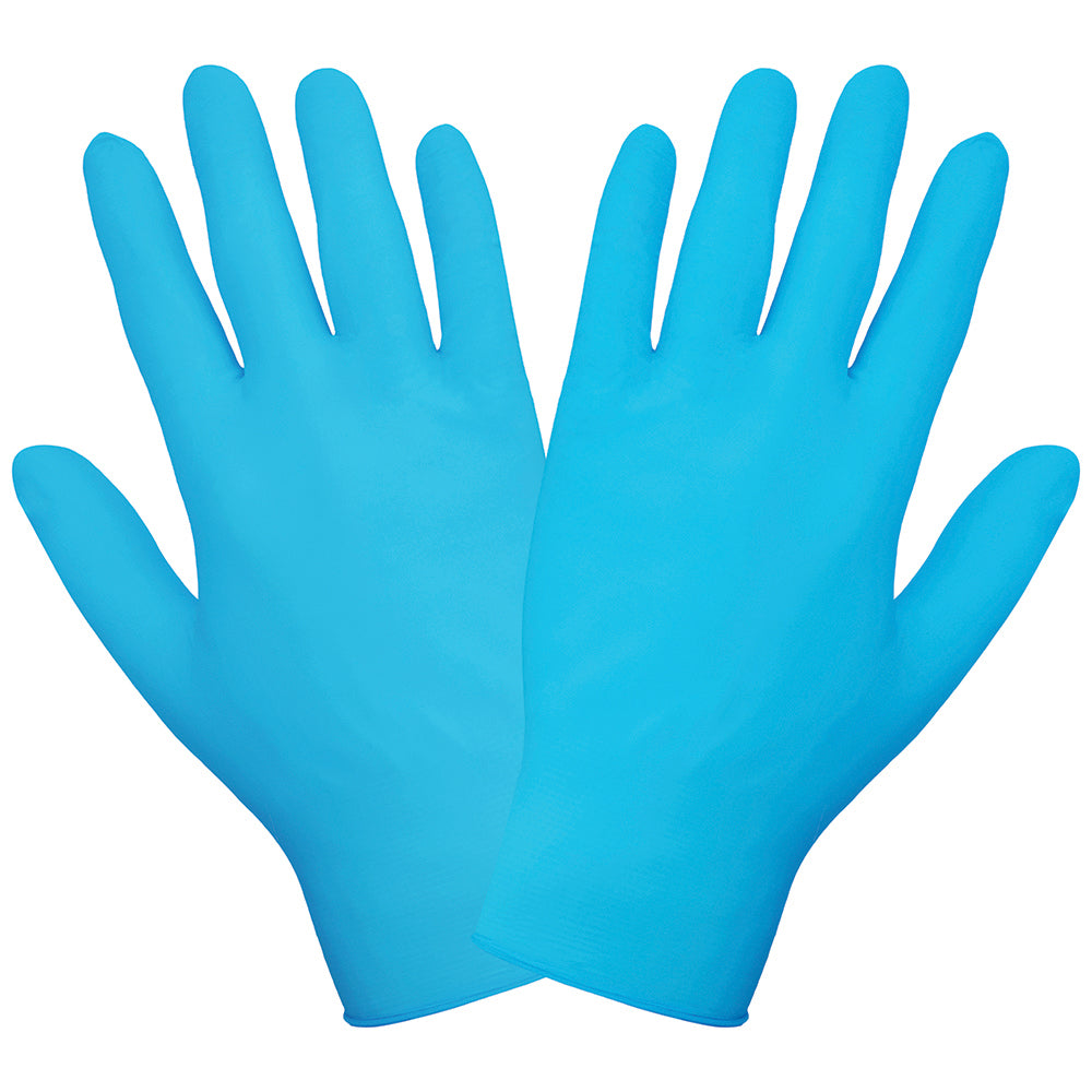 Global Glove Nitrile Powder-Free Medical Blue 5-Mil Disposable Gloves Large