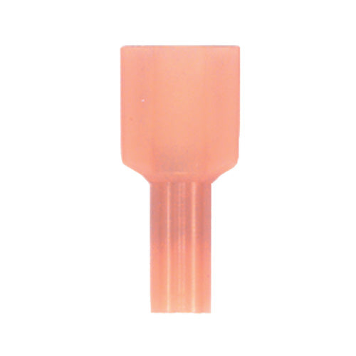22-18 Awg 0.250 Inch X 0.032 Inch Tab Red Nylon Insulated Fully Insulated Push-On Male Quick Slide Disconnect