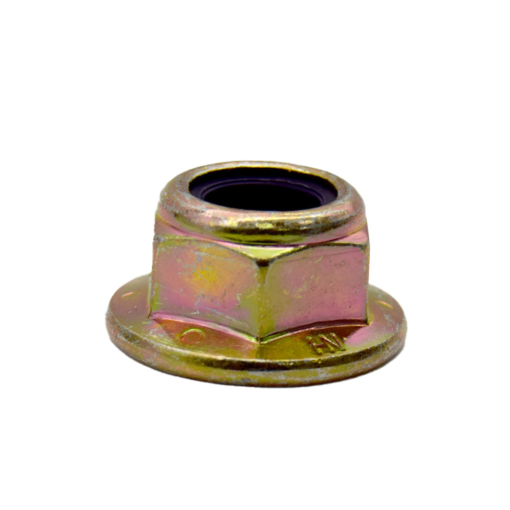 1/2-13 Grade 8 Zinc Yellow Flanged Nylon Insert Lock Nut Purple Nylon Insert