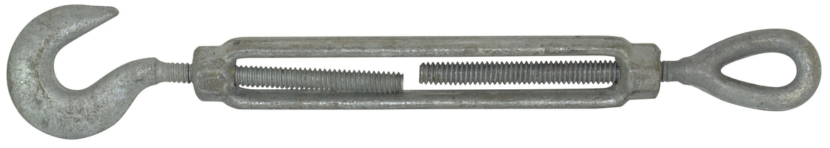 1/4 Inch X 4 Inch Hot Galvanized 1030 Carbon Steel Hook And Eye Turnbuckle