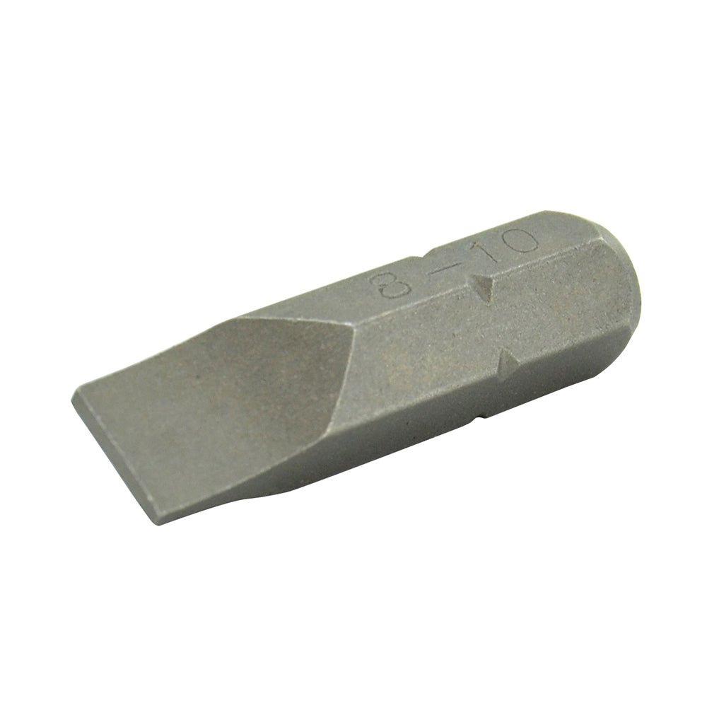 Slotted Drive 1/4 Inch Hex Shank #6-8 Tip 1 Inch Length Steel Insert Bit