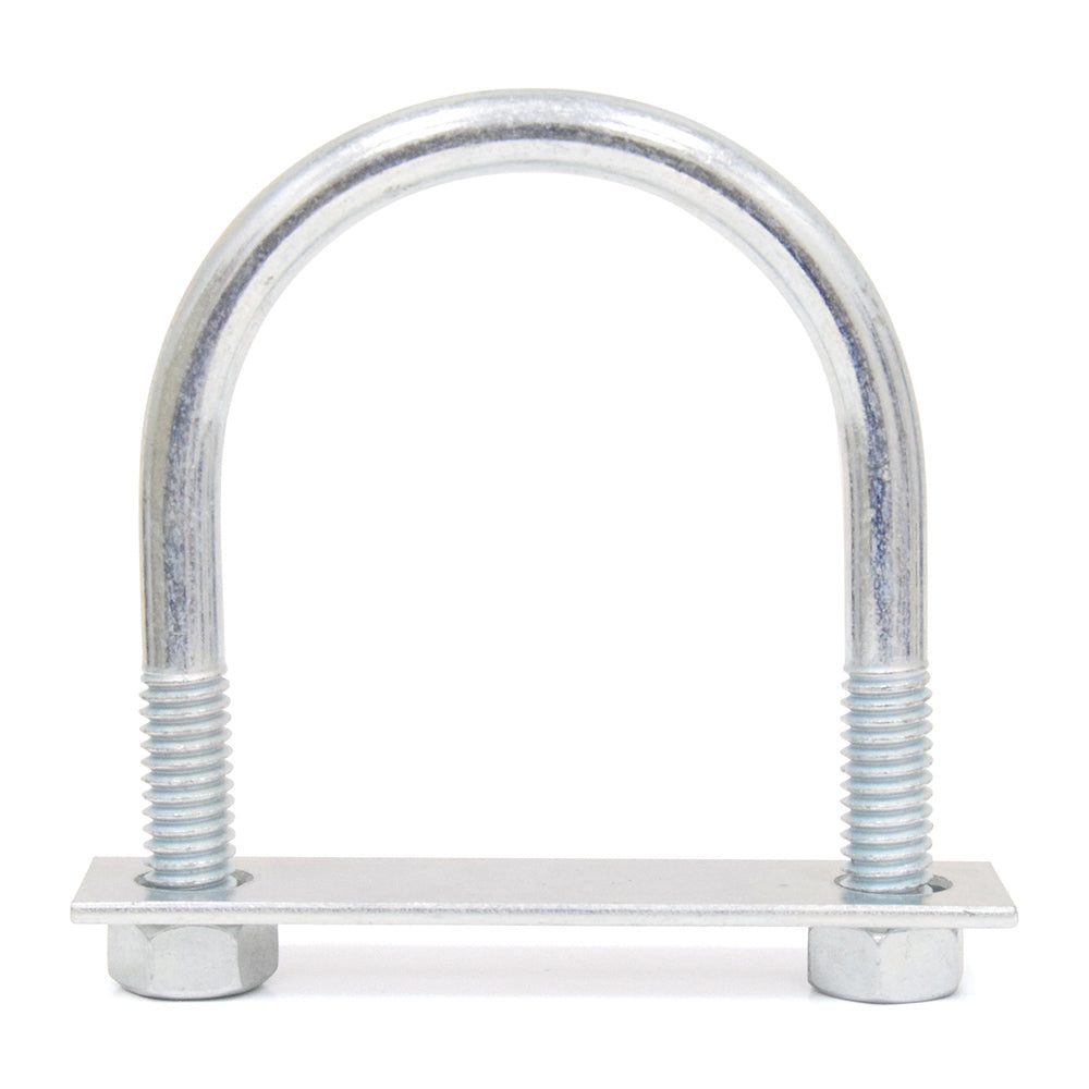 3/8-16 x 2 Inch X 2-5/8 Inch Zinc Plated Low Carbon Steel U-Bolt With 2 Nuts And Plate