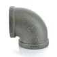 1/2" Schedule 40 Female NPT Black Malleable Iron 90 Degree Elbow
