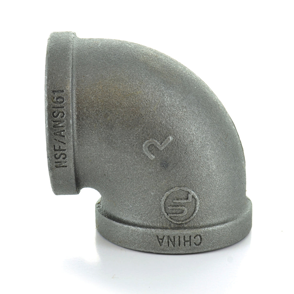 1/4" Schedule 40 Female NPT Black Malleable Iron 90 Degree Elbow