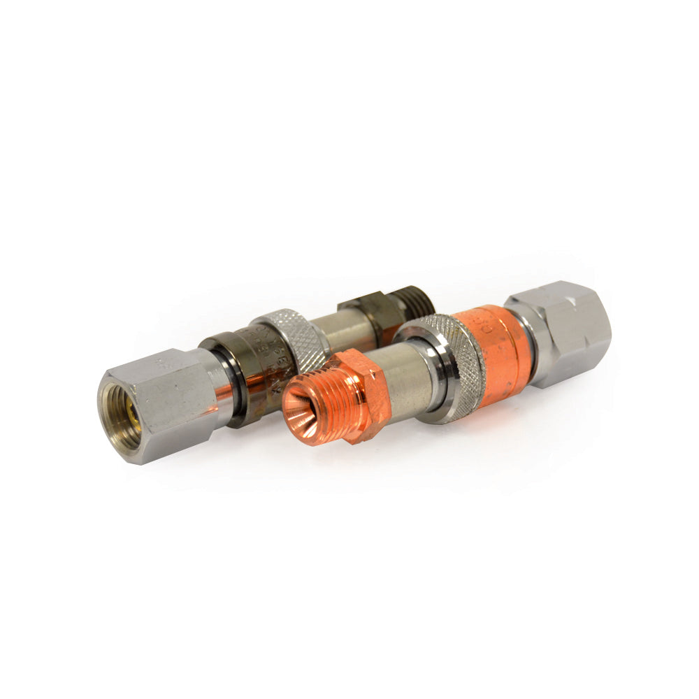 9/16 Inch-18 Quick Connector With Built-In Check Valve Regulator To Hose Pair Set