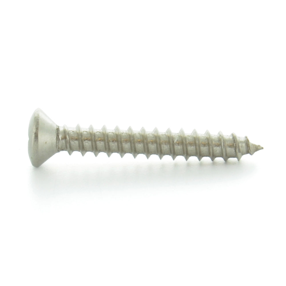 1/4 Inch x 2 Inch Plain 18-8 (A2) Stainless Steel Oval Head Type-Ab Self-Tapping Sheet Metal Screw