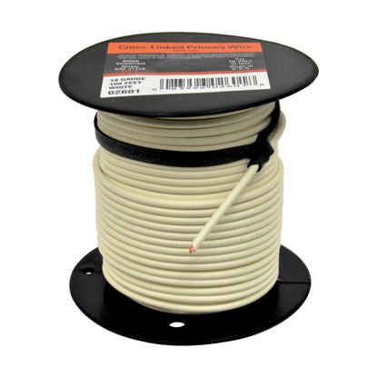 Cross Link Primary Wire White 18G 100'